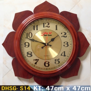 Đồng hồ treo tường gỗ hình bông mai DHSG- S14