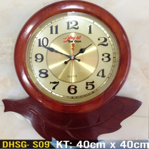 Đồng hồ treo tường gỗ hình chiếc lá DHSG- S09