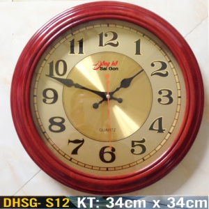 Đồng hồ treo tường gỗ hình tròn DHSG- S12